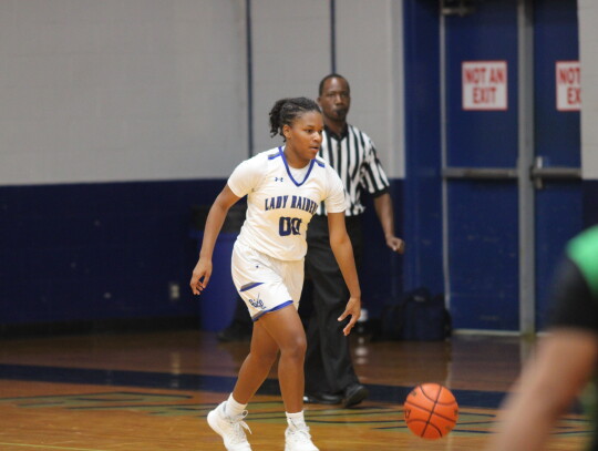 Beautiful Johnson carrying the ball up the court searching for a lane to the basket. Citizen | Trenton Whiting