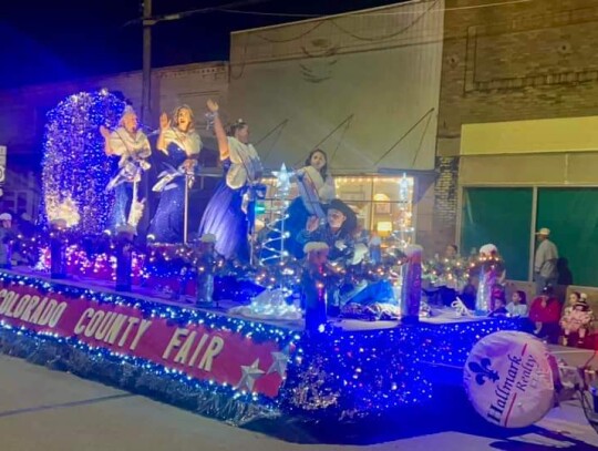 The Colorado County Fair Court decorated their traditional float with lights for the holidays. 