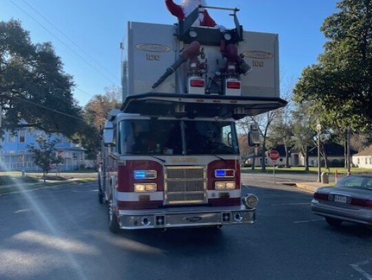 Santa got to see Columbus from the back of a CVFD fire engine.