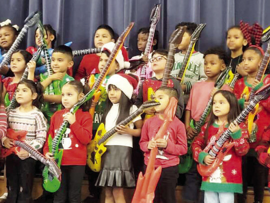 The students of Eagle Lake Primary came together to put on a Christmas program featuring singing and props for the parents and staff in attendance.