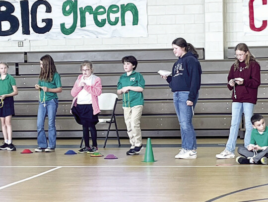  Sixth grade and seventh grade led a Living Rosary in the SMCS Gym on Tuesday, Jan. 9 for grades from first grade through the eighth grade organized by Jr. High Religion Teacher Cara Janecka. 