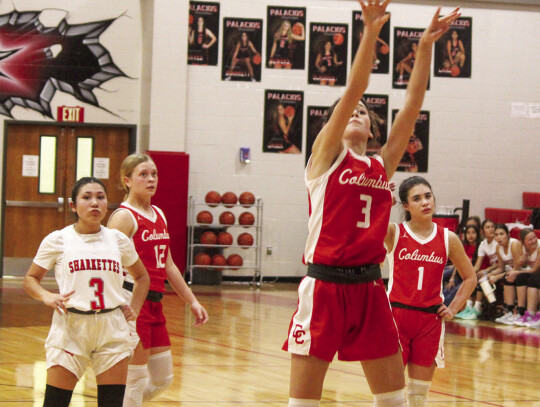 Thea Schobel shooting a free throw. Citizen | Evan Hale