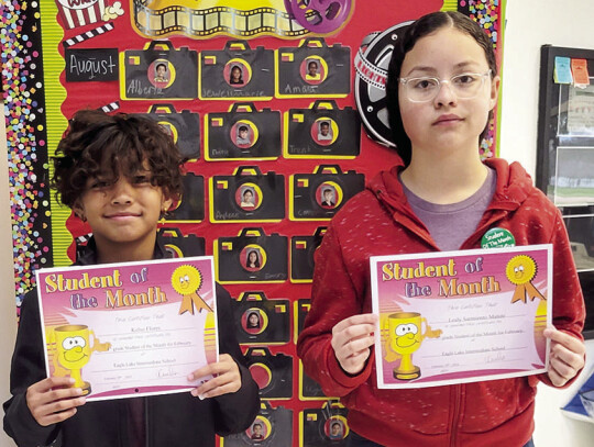 The 4th and 5th grade students of the month are Kelso Flores and Lesly Sarmiento Matute respectively.