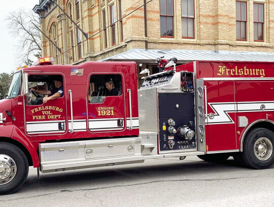 The Frelsburg Volunteer Fire Department brought one of their vehicles out for the parade.