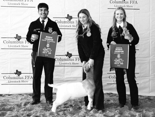 BREEDING GOAT Rylee Strieder; Pictured with Javier Mendoza and Alley Fitzgerald.