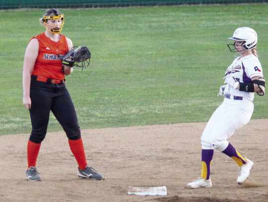 Taylor Smith trotting to second base for a standup double.