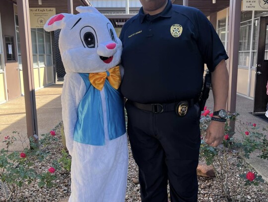 Police Chief Donald Chaney and his force watched over the Easter Bunny and the rest of the Eagle Lake residents during the event.