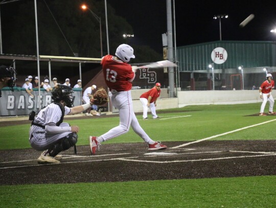 Trevor Berger connects with a ball that leads to his double. Citizen | Amber Kuhn