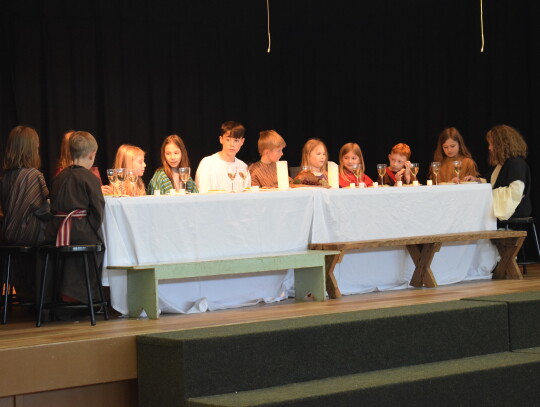 St. Michael Catholic School students presented the Living Stations of the Cross on March 28. The second grade students re-enacted the Last Supper.