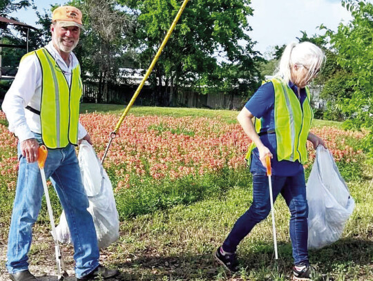 Eagle Lake Mayor Tim Kelley and councilwoman Amy Maxwell were active in the cleanup efforts in town.